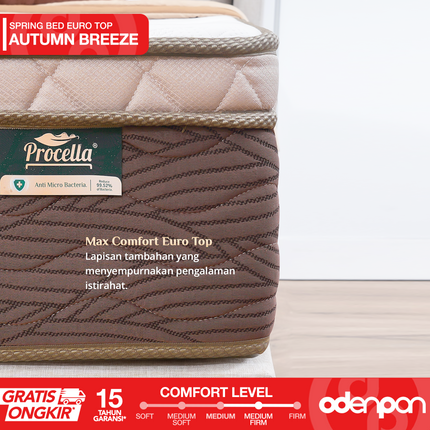 PROCELLA - SET AUTUMN BREEZE Kasur Spring Bed Max Comfort Euro Top
