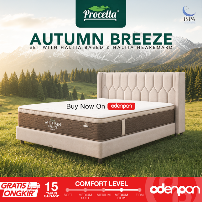 PROCELLA - SET AUTUMN BREEZE Kasur Spring Bed Max Comfort Euro Top