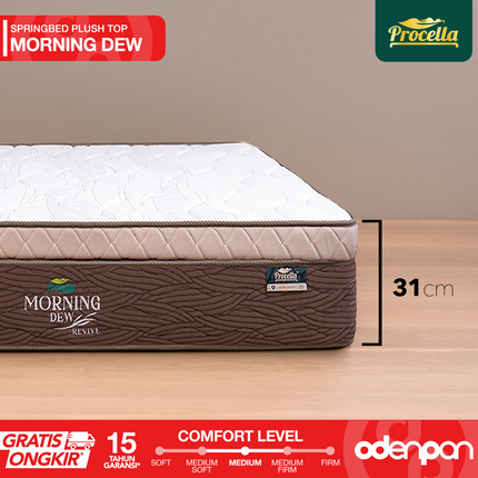 PROCELLA - SET MORNING DEW Kasur Spring Bed Plush Top Comfort