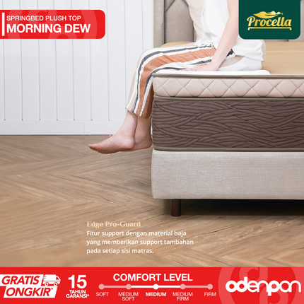 PROCELLA - SET MORNING DEW Kasur Spring Bed Plush Top Comfort