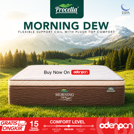 PROCELLA - SET MORNING DEW Kasur Spring Bed Plush Top Comfort