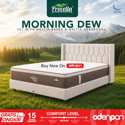 PROCELLA - SET MORNING DEW Kasur Spring Bed Plush Top Comfort