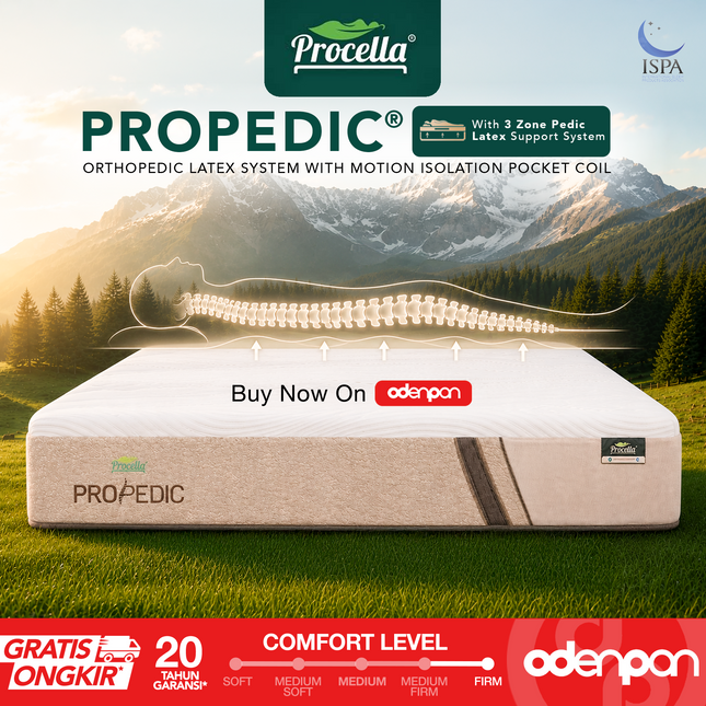 PROCELLA - PRO PEDIC Kasur Orthopedic Pocket Spring Bed With 3 Zone Latex System