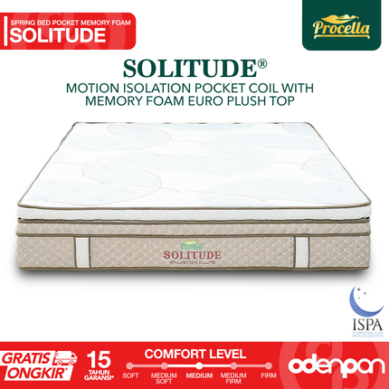 PROCELLA - SOLITUDE Kasur Pocket Spring Bed Memory Foam Plush Top
