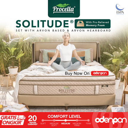 PROCELLA - SOLITUDE Kasur Pocket Spring Bed Memory Foam Plush Top