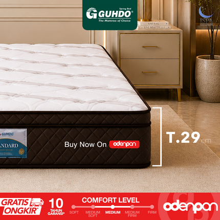 GUHDO - STANDARD PT Kasur Spring Bed 6 Turn Coil Dengan Plush Top