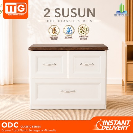 OLYMPLAST - ODC 02 CB Classic Drawer Cabinet Plastik Laci 2 Susun