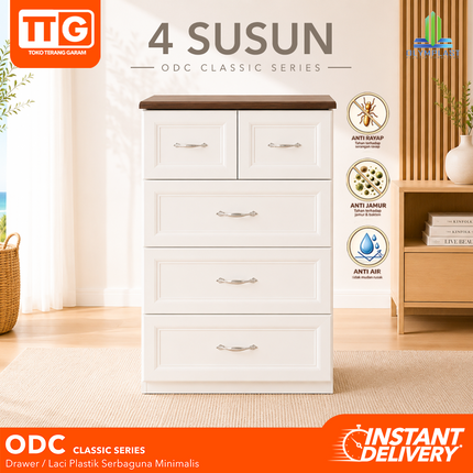 OLYMPLAST - ODC 04 CB Classic Drawer Cabinet Plastik Laci 4 Susun