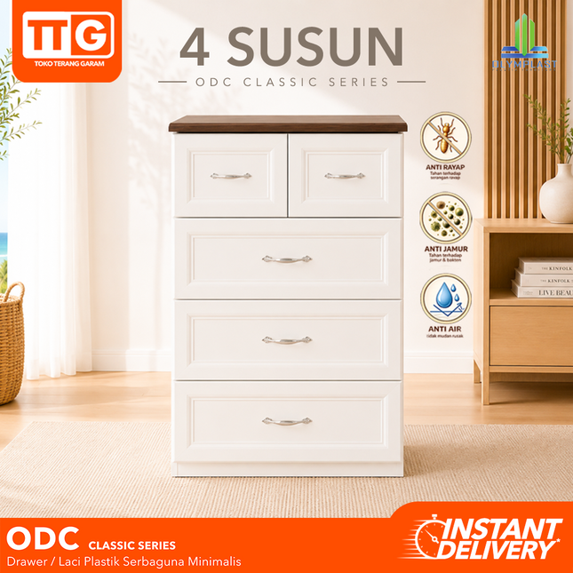 OLYMPLAST - ODC 04 CB Classic Drawer Cabinet Plastik Laci 4 Susun