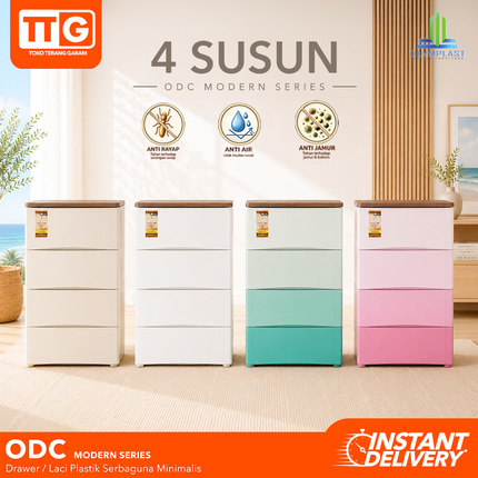 OLYMPLAST - ODC 04 MODERN Drawer Cabinet Plastik Laci 4 Susun