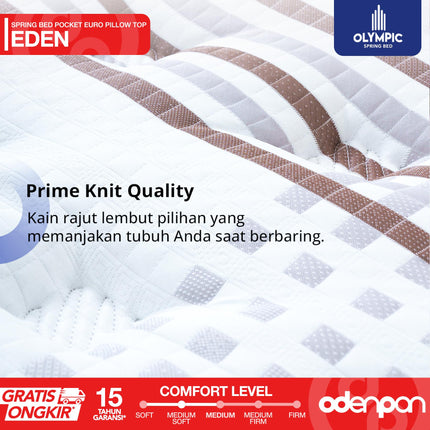 OLYMPIC - SET EDEN Kasur Pocket Spring Bed Mattress Garansi Euro Pillow Top