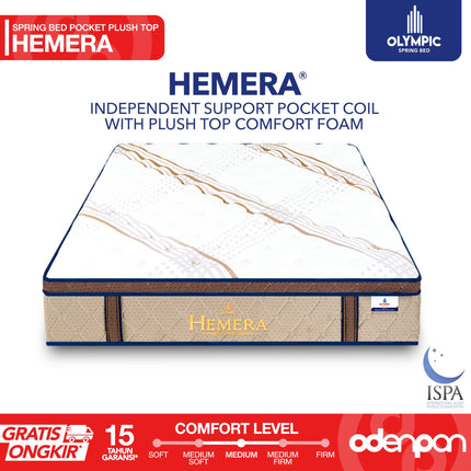 OLYMPIC - HEMERA Kasur Pocket Spring Bed Mattress Garansi Plush Top