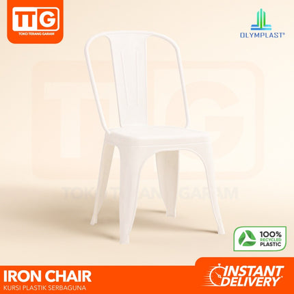 OLYMPLAST - IRON CHAIR Kursi Plastik Sandaran Tumpuk Cafe