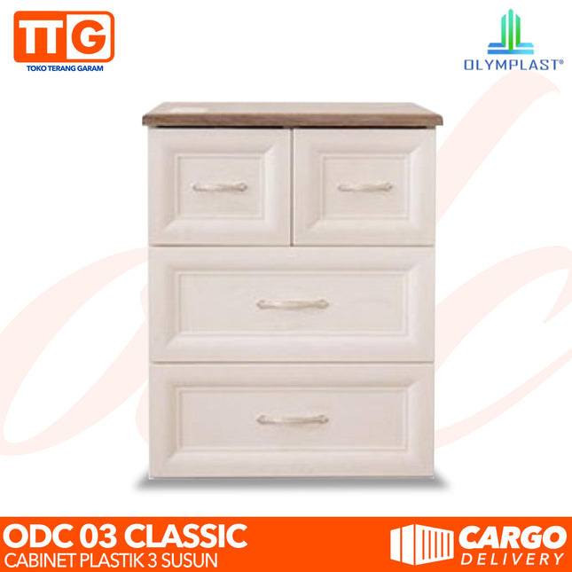 OLYMPLAST - ODC 03 CB Classic Drawer Cabinet Plastik Laci 3 Susun