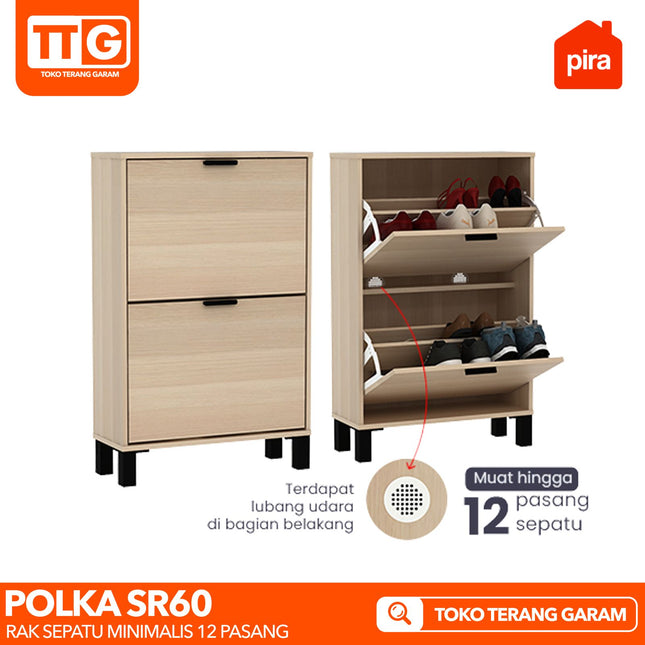 PIRA OX - POLKA SR 60 Rak / Lemari Sepatu Serbaguna Minimalis 12 Pasang