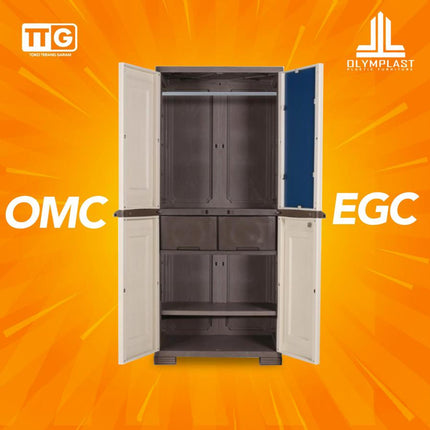 OLYMPLAST - OMC EGC Lemari Pakaian Plastik 2 Pintu Dengan Cermin