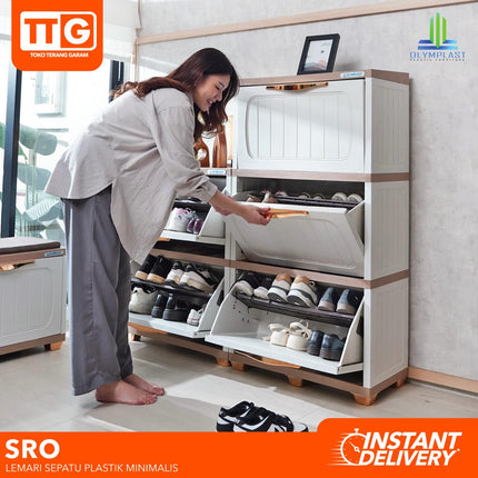OLYMPLAST - SRO SW Rak Sepatu Plastik Minimalis Tarik 2 & 3 Susun