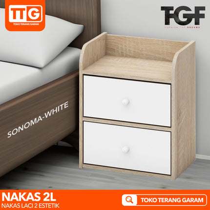 GRAVER - NAKAS 2L Nakas Bedside Table Dengan Laci