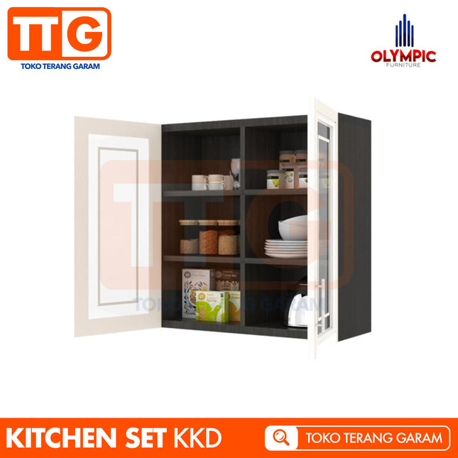 OLYMPIC - KKD Kitchen Set Gantung Mutiara Minimalis 2 Pintu Kaca