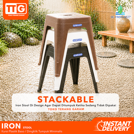 OLYMPLAST - IRON STOOL Kursi Plastik Baso Tumpuk Cafe