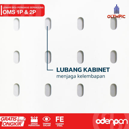 OLYMSTEEL - OMS 001 Lemari Besi Rak Perkakas 1 & 2 Pintu