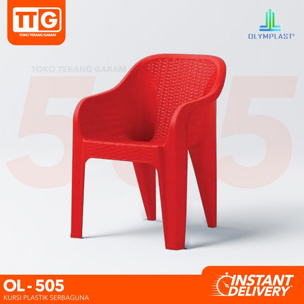 OLYMPLAST - OL 505 Kursi Plastik Motif Rattan Dengan Lengan