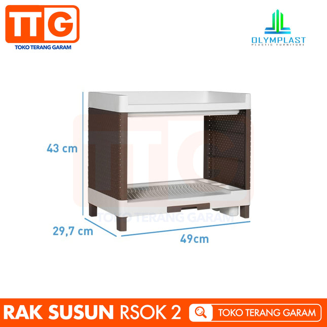 OLYMPLAST - RSOK 02 Rak Piring Plastik Serbaguna Dapur 2 Susun
