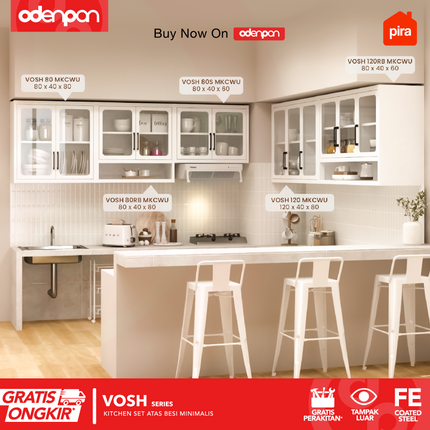 PIRA - VOSH MKCWU Kitchen Set Atas Besi Minimalis Dengan Kaca