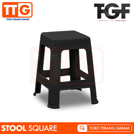 TGF - SQUARE STOOL Kursi Bangku Chair Bakso Dingklik Rattan Rotan
