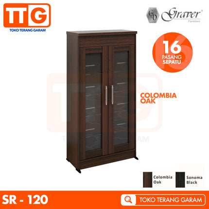 GRAVER - SR 120 Lemari / Rak Sepatu Pintu Kaca 120 cm