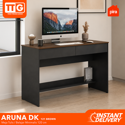 PIRA OX - ARUNA DK BROWN Meja Belajar / Kerja / Kantor Dengan Laci 120 cm