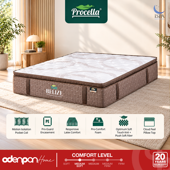 PROCELLA - BELIZE Kasur Pocket Spring Bed Pillow Top