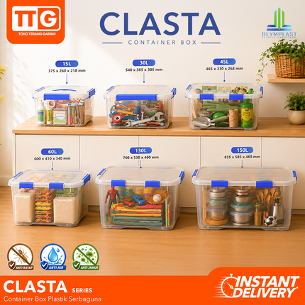 OLYMPLAST - CLASTA Box Container Serbaguna Plastic Bening