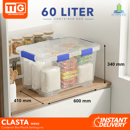 OLYMPLAST - CLASTA Box Container Serbaguna Plastic Bening