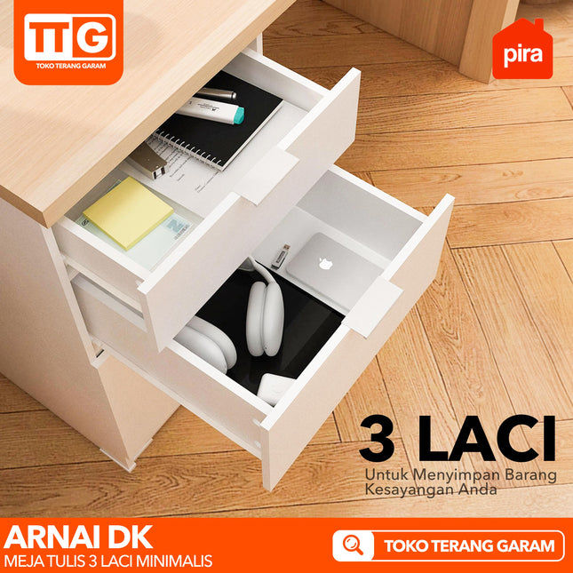 PIRA - ARNAI DK 120 Meja Belajar / Kerja / Kantor Dengan 3 Laci