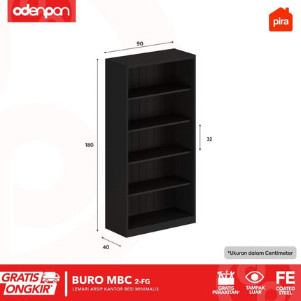 PIRA WORKDESIGN - BURO Lemari Arsip Kantor Filling Cabinet Besi 2 Pintu Swing Dengan Kaca