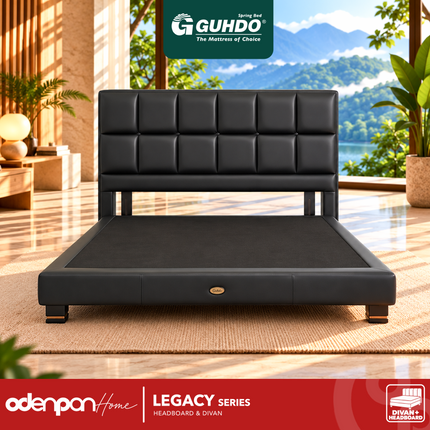 GUHDO - LEGACY Divan & Hearboard Kasur Kulit Premium