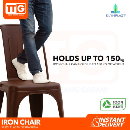 OLYMPLAST - IRON CHAIR Kursi Plastik Sandaran Tumpuk Cafe