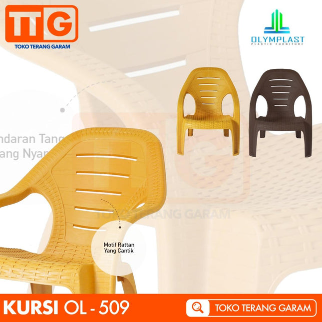 OLYMPLAST - OL 509 Kursi Plastik Santai / Teras Motif Rattan