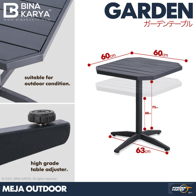 BINA KARYA - GARDEN TABLE Meja Outdoor / Taman / Cafe / Teras Besi