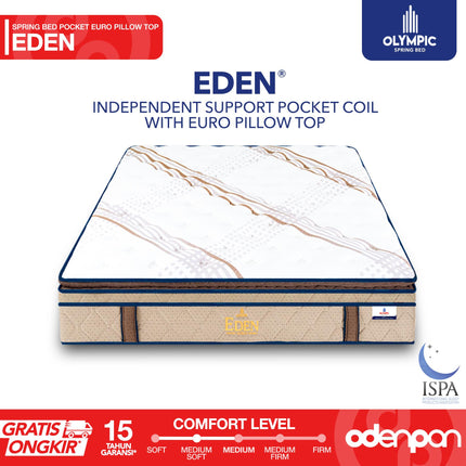 OLYMPIC - EDEN Kasur Pocket Spring Bed Mattress Garansi Euro Pillow Top