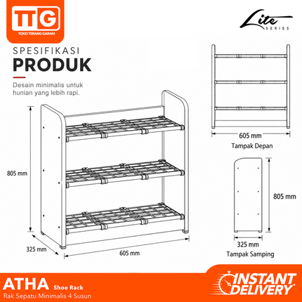 TGF - ATHA Shoe Rack Rak Sepatu 4 Susun Minimalis