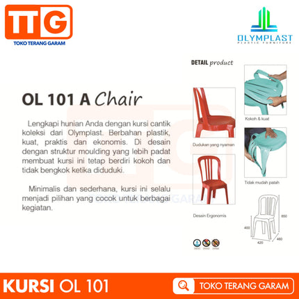 OLYMPLAST - OL 101 Kursi Plastik Sandar Susun Minimalis