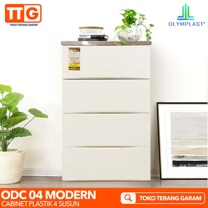 OLYMPLAST - ODC 04 MODERN Drawer Cabinet Plastik Laci 4 Susun