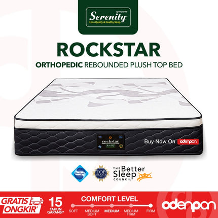 ELITE SERENITY - ROCKSTAR Kasur Busa Orthopedic Rebounded Foam Plush Top Kain Knitting