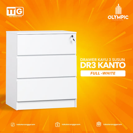 OLYMPIC - DR3 KANTO Drawer Kabinet Laci Kayu 3 Susun