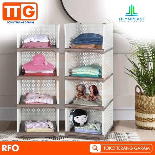 OLYMPLAST RAK SUSUN BAJU SERBAGUNA PLASTIK 1 2 3 4 5 SUSUN RFO