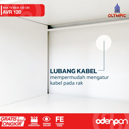 OLYMSTEEL - AVR 1L Meja TV / Rak TV / Bufet TV Besi Dengan Laci 120 cm