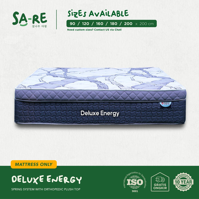 CENTRAL - DELUXE ENERGY Kasur Spring Bed Plush Top Orthopedic Spring System