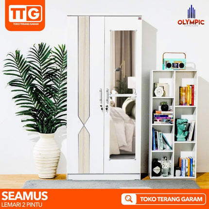 OLYMPIC - SEAMUS 2P Lemari Pakaian / Baju 2 Pintu Dengan Cermin